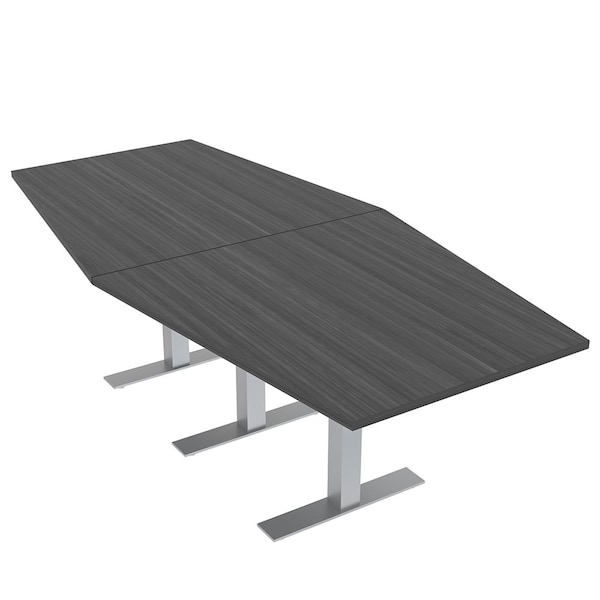 45 in W, 96 in L, 29 in H, Engineered Wood Top, Grey
